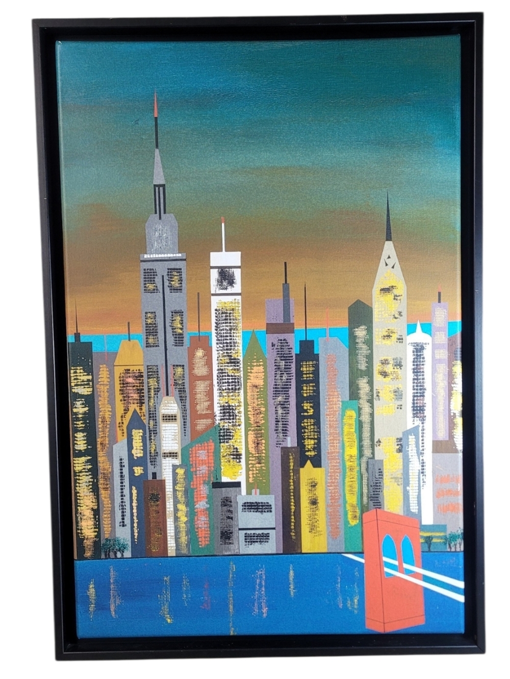 Colorful City Skyline Canvas Wall Art - Modern Urban Landscape New York